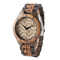Casual Natural Zebra Wooden Quartz Watch , Auto Date Miyota Quartz Watch OEM